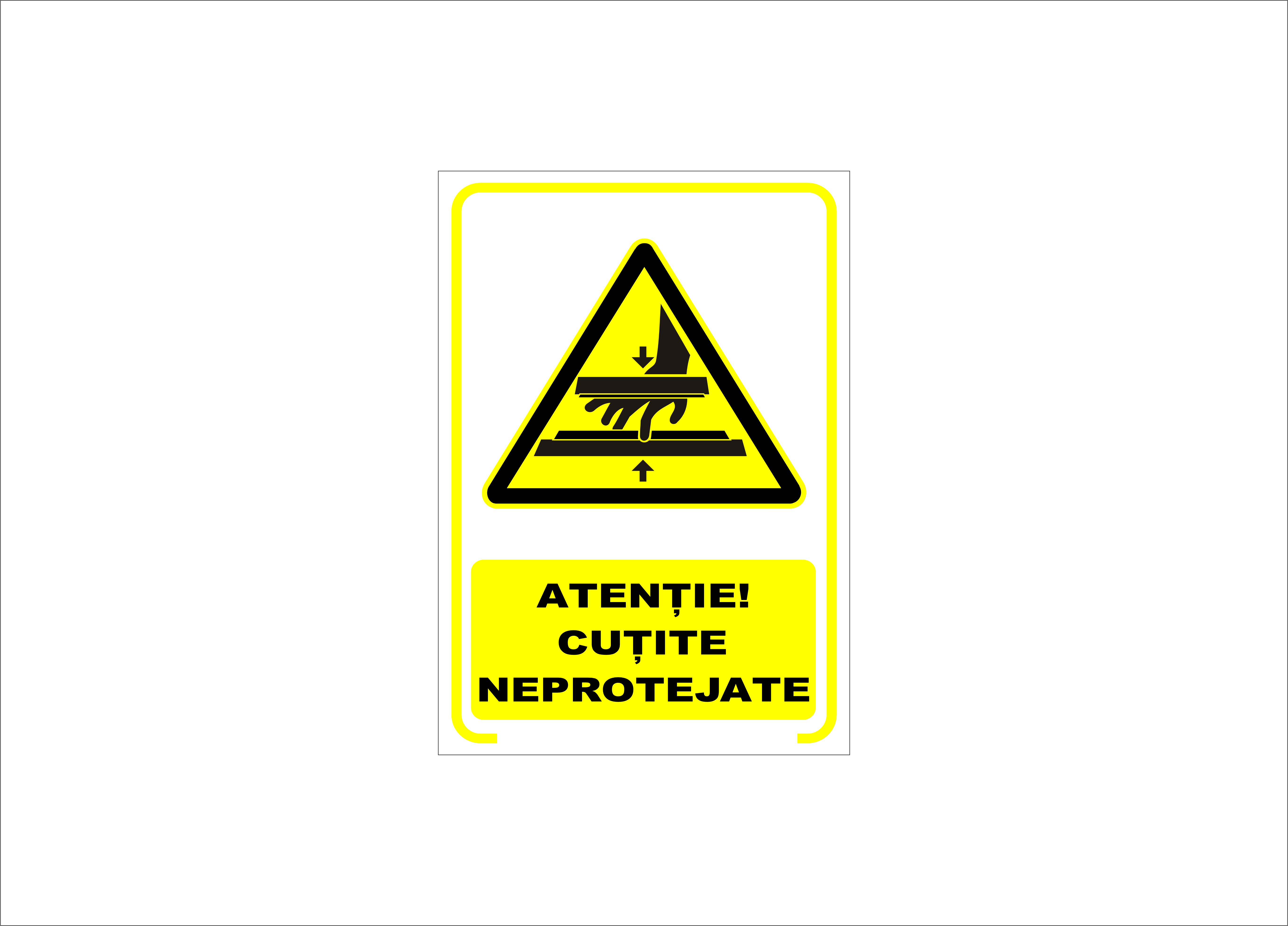 ATENȚIE CUȚITE NEPROTEJATE