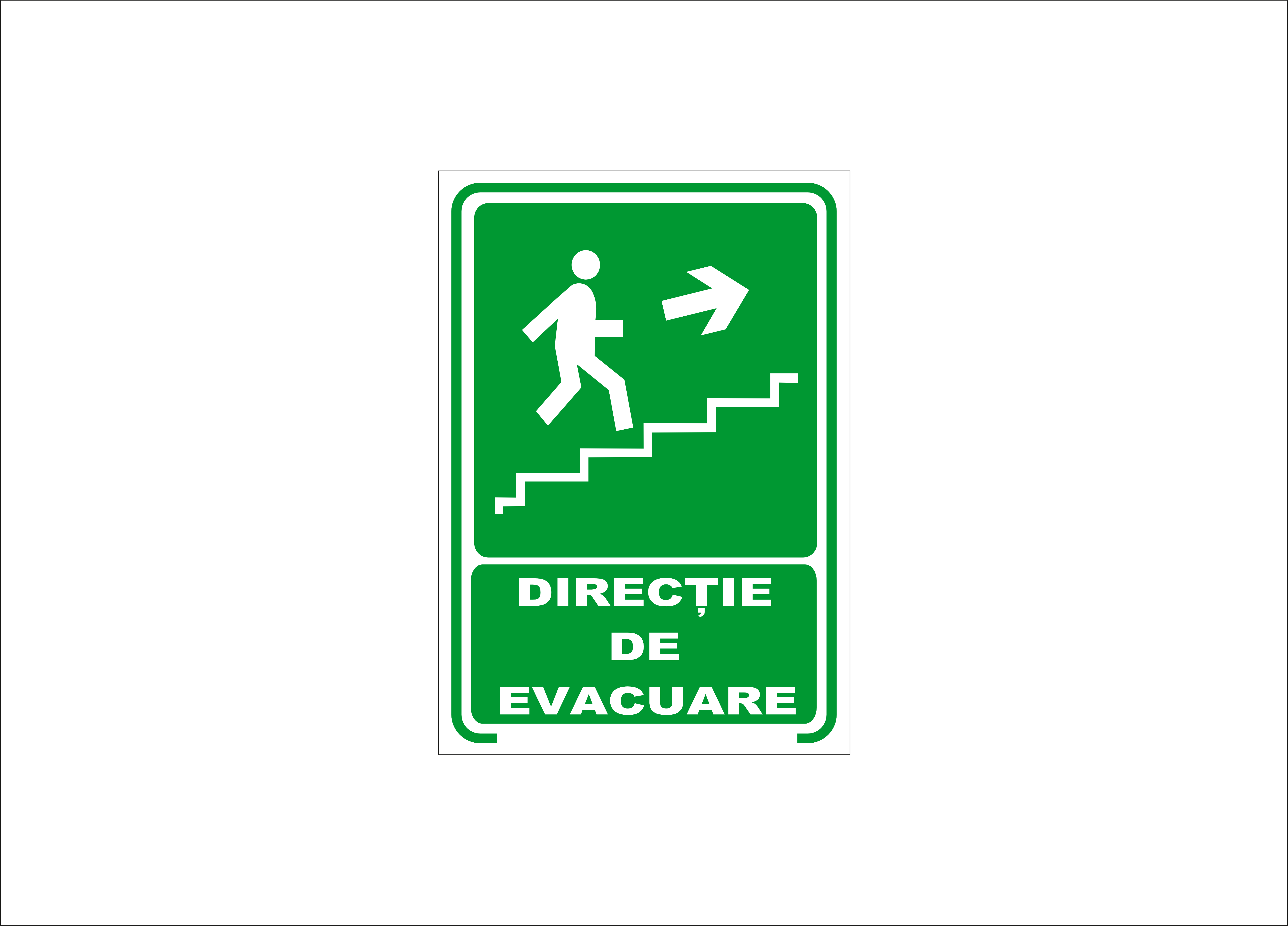 DIRECTIE DE EVACUARE SUS PE SCARI DREAPTA